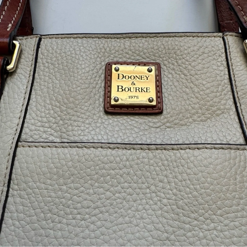 Dooney & Burke Cream Pebble Grain Lexington Shoulder Tote Bag - Picture 6 of 15